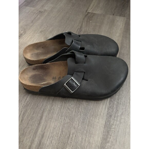 Birkenstock Boston Clogs Black Oiled Leather Mens Size 44 US 11-11.5